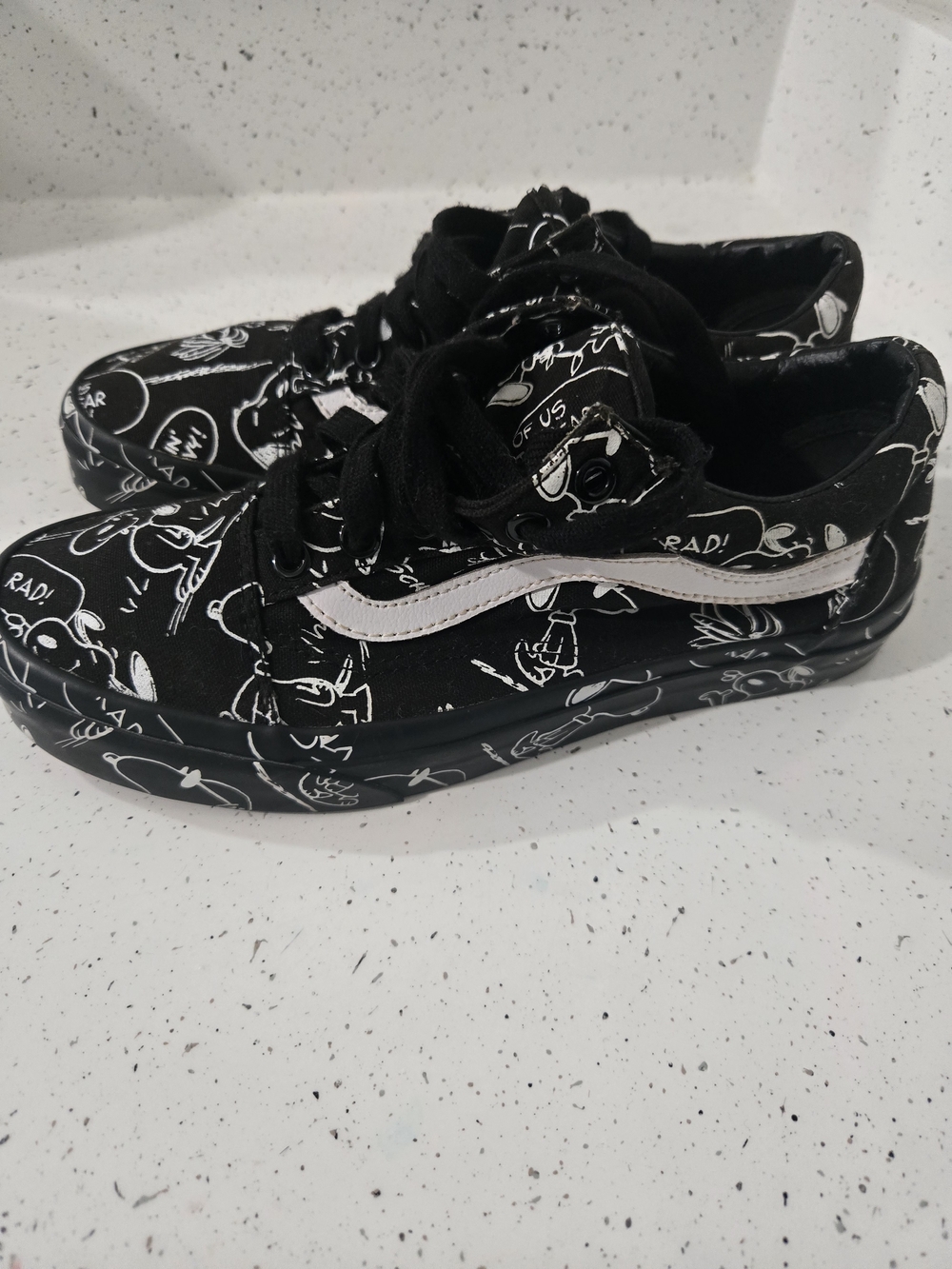Vans x Peanuts by Schultz Snoopy Black White sneakers (m size 6 W Size 7.5) - Picture 3 of 5